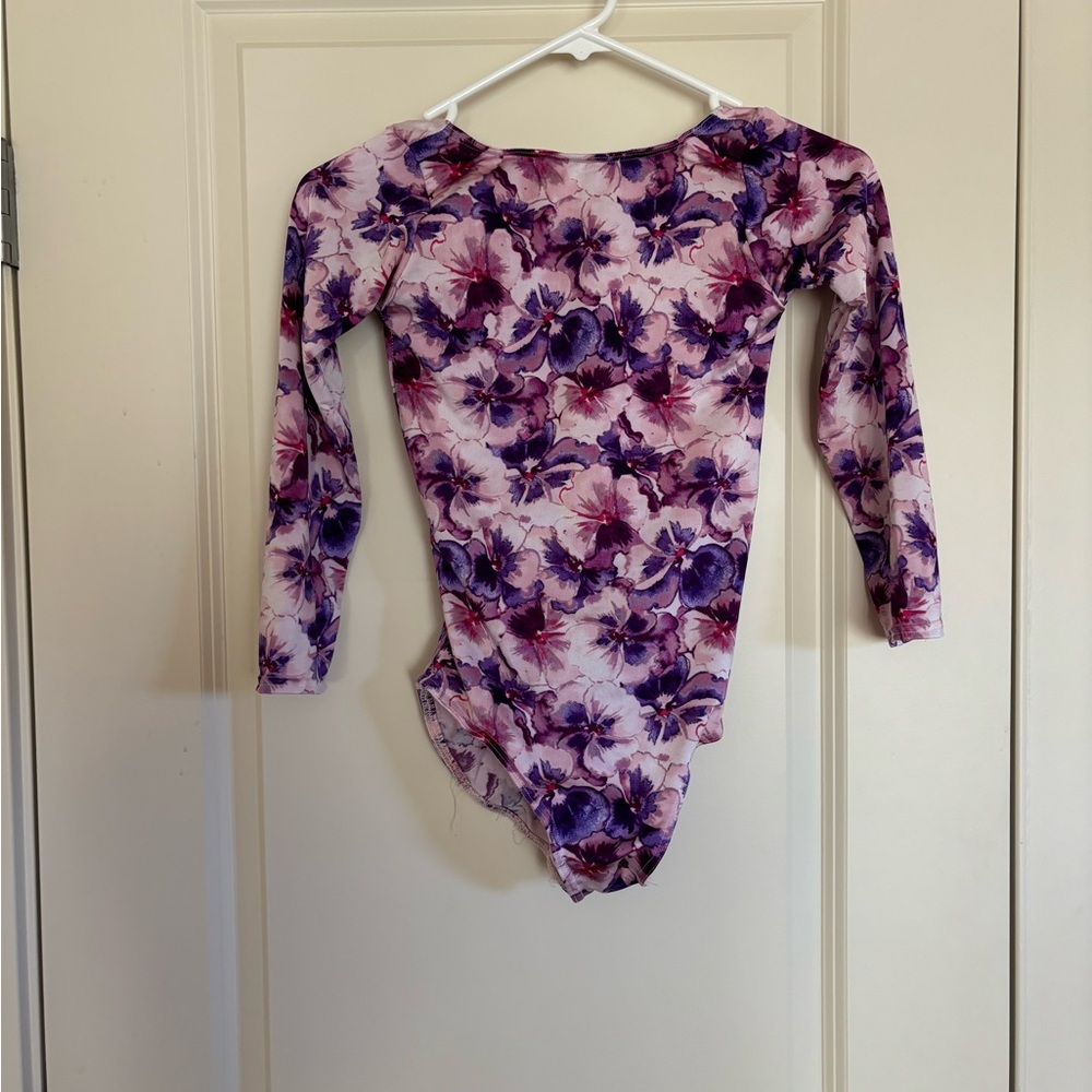Purple floral leotard size small